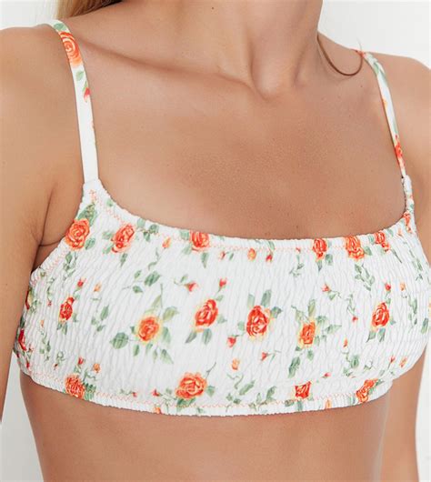 Buy Trendyol Crispy Floral Patterned Gippie Bikini Top In Multiple