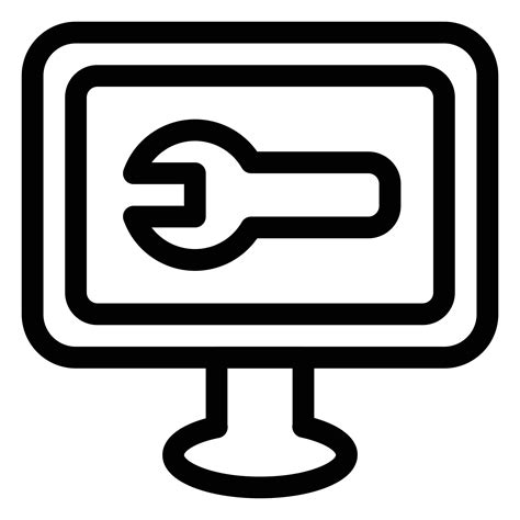 Computer icon black and white line 5322537 Vector Art at Vecteezy