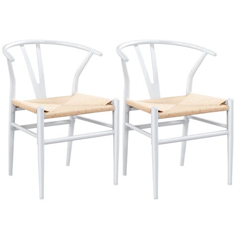 Yaheetech 2pcs Metal Dining Chair Mid Century Chair With Y Shaped