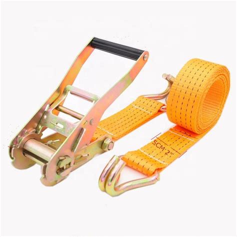 Mm Cargo Lashing Ratchet Webbing Tie Down Belt With Double J Hooks