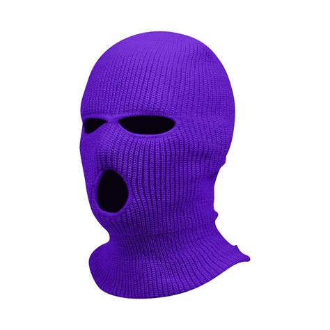 RPVATI 3-Hole Dark Purple Balaclava Knit Ski Mask Full Face Cover Warm