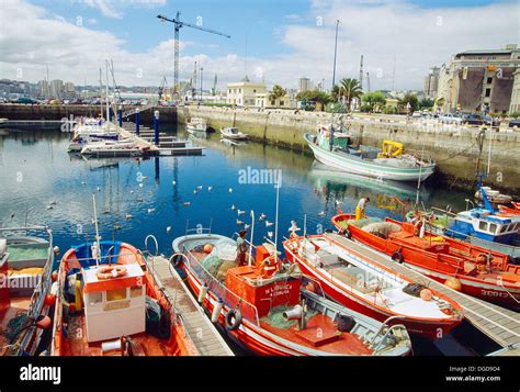 Harbour La Coruña Galicia Spain Stock Photo Alamy