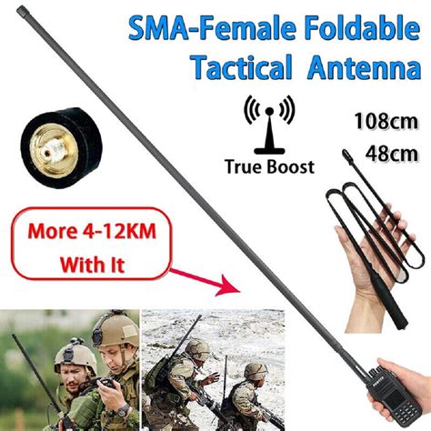 Tactical Antenna 42 5 SMA Female VHF UHF For Baofeng UV 5R UV 82