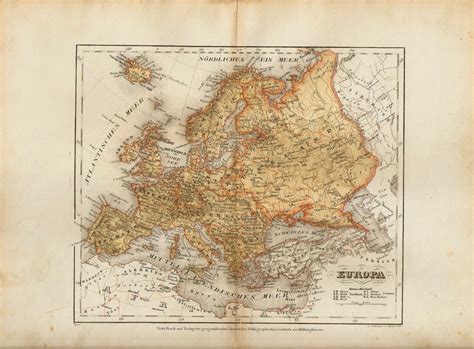 1867 Old Original Map Europe Lithograph Antique Maps - Etsy