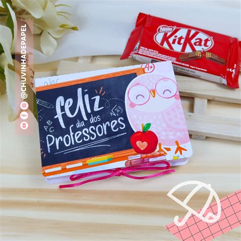 Caixa Para Kit Kat Dia Dos Professores Chuvinha De Papel