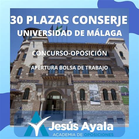 Convocadas 30 plazas de Conserje en la Universidad de Málaga Academia