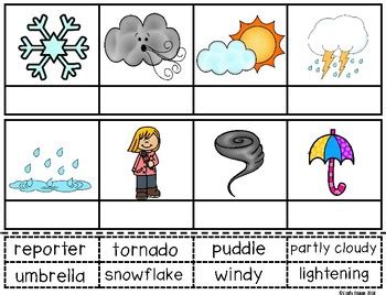 ABLLS R ALIGNED WORKBOXES Q5 Weather Matching Words To Pictures