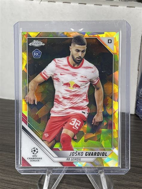 2021 22 Topps Chrome Uefa Cl Sapphire Josko Gvardiol Yellow 99 Rc Ebay