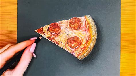 draw  realistic pizza youtube