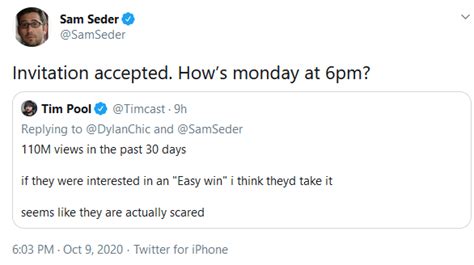 Sam Seder offers to debate Tim Pool again : r/daverubin