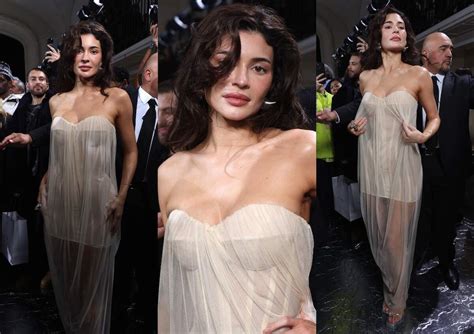 Kylie Jenner Stuns In A Sheer Gown And Undone Locks At 2024 Paris