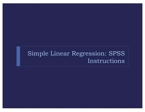 Pdf Simple Linear Regression Spss Instructions Dokumen Tips