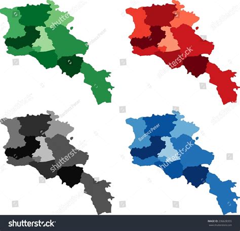 Highly Detailed Armenia Political Map Four Stock Vector (Royalty Free ...