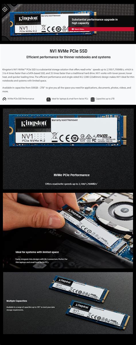 Kingston 2TB NV1 SNVS/2000G NVME M.2 PCIe SOLID STATE DRIVE | VillMan ...
