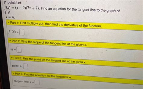 Solved 1 Point Let Fx X 97x 7 Find An