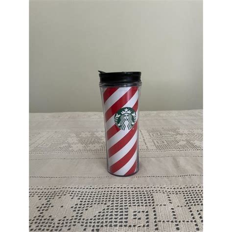 Starbucks Kitchen Starbucks 6 Oz Tumbler With Lid Red White Candy