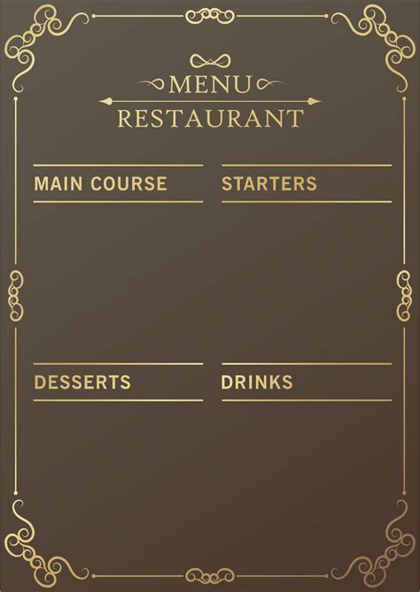 Blank Restaurant Menus 10 Free Pdf Printables Printablee