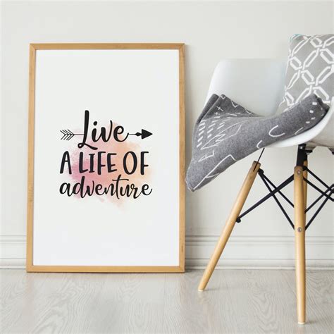 Live A Life Of Adventureprintable Travel Quotecute Travel Wall Art