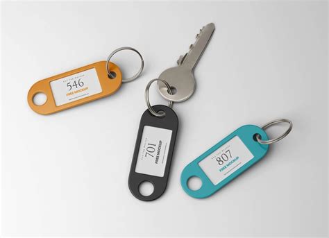 Keyring Tag Label Mockup Free Psd Templates