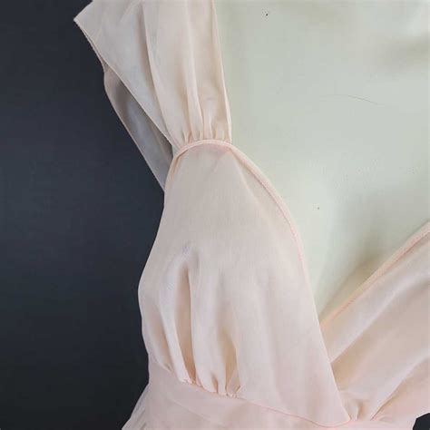 50s Seamprufe Pink Sheer Chiffon Nightgown Gem