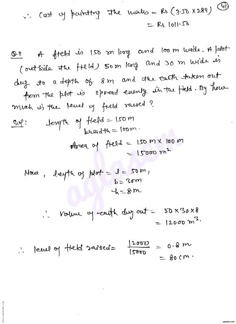 Rd Sharma Solutions For Class Mensuration Ii Volumes And Surface