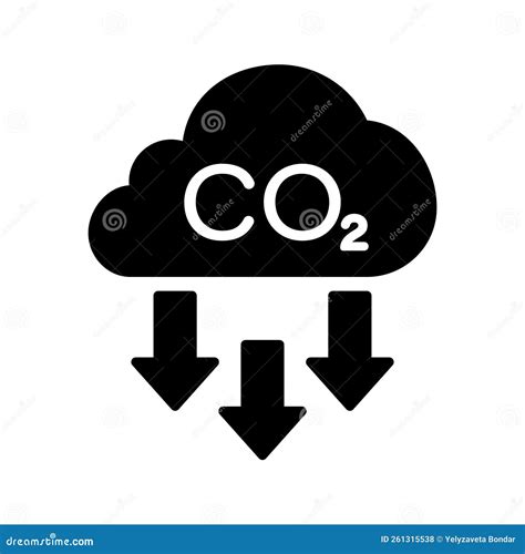 Co With Cloud Emission Gas Silhouette Icon Reduction Greenhouse