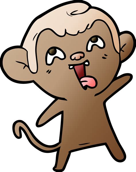 crazy cartoon monkey 12409039 Vector Art at Vecteezy