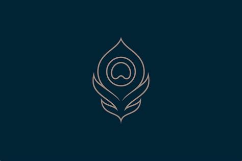 Premium Vector Minimalist Peacock Feather Logo Design