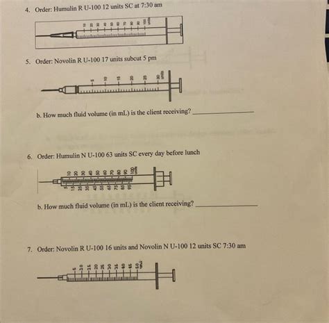 4 Order Humulin R U 100 12 Units Sc At 7 30 Am 5
