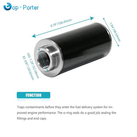 Inline Fuel Filter High Flow Micron Cleanable An An An Adapter