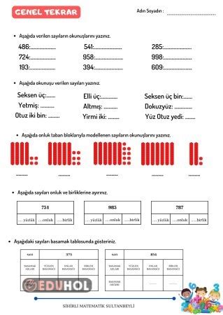 Matematik Genel Tekrar Testi 3 Eduhol Etkinlik İndir Oyun Oyna