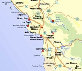 Pismo Beach Map California U S Discover Pismo Beach With Detailed