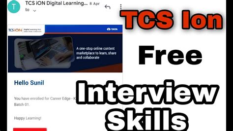 TCS ION Digital Learning Hub Interview Skills Course YouTube