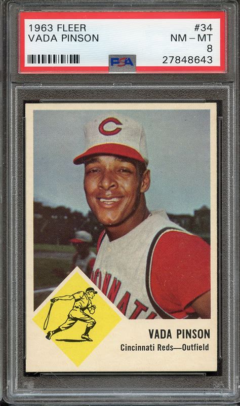 Lot Detail 1963 FLEER 34 VADA PINSON PSA NM MT 8