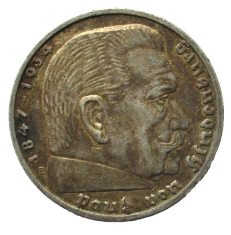 Drittes Reich 5 Reichsmark 1936 E Paul Von Hindenburg Mit HK EBay