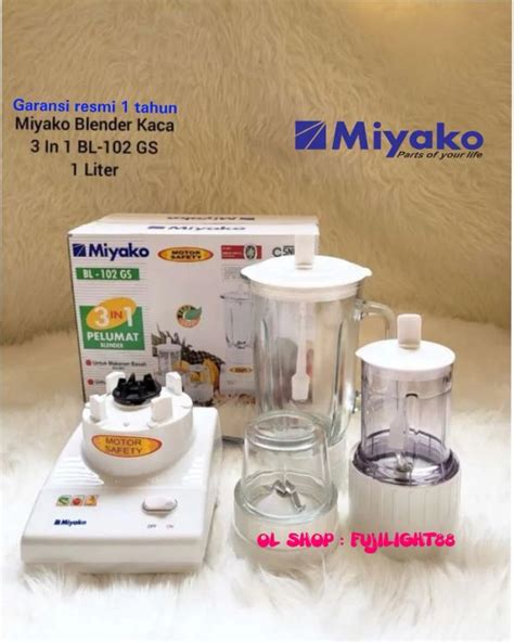 Blender Miyako BL 102GS Jumbo 3in1 Kaca 1L Pelumat Giling Bumbu