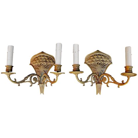 Pair Of 19th Century French Bronze Painted Sconces For Sale At 1stdibs