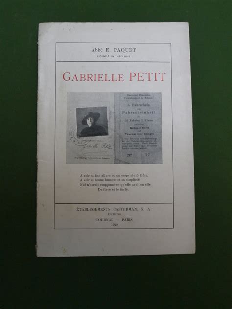 Bouquinerie Belgicana Gabrielle Petit E Paquet Casterman 1920