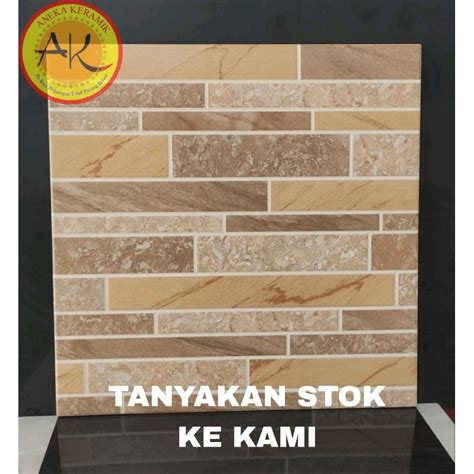 Jual Keramik Lantai Teras Garasi Dinding Kasar Motif Batu Alam Timbul