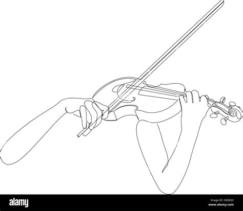 Violinist one continuous line art drawing vector illustration. Abstract ...