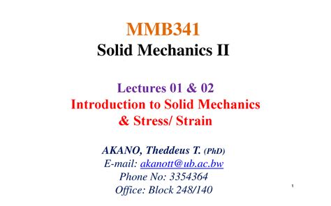 Lecture Introduction To Solid Mechanics Stress Strain Lectures