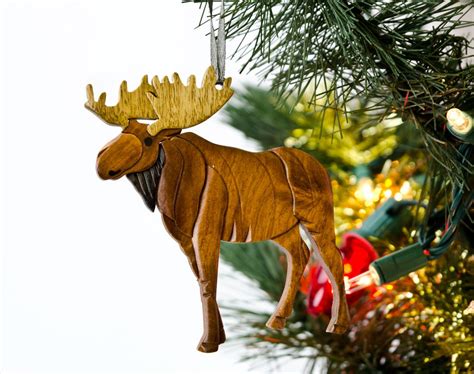 Standing Moose Wooden Ornament Wooden Ornaments Christmas Ornaments