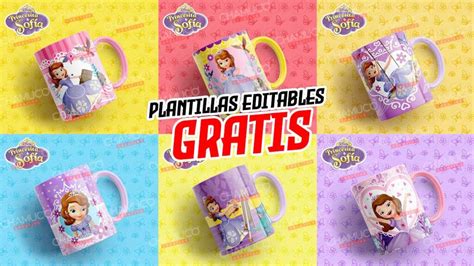 Plantillas Para Sublimar De La Princesa Sofia Con Editables Y Mockups