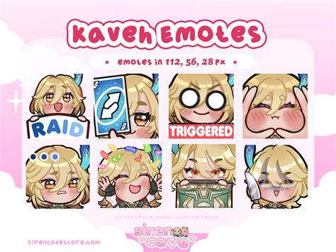 Kaveh Big Emote Pack Genshin Impact Para Twitch Discord Y Etsy México