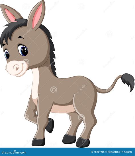 Cartoon Happy Donkey Vector Illustration | CartoonDealer.com #75381966