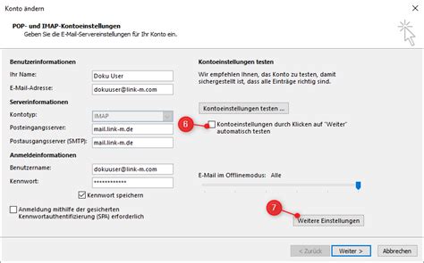 Outlook 2016 SMTP Authentifzierung Umstellen Link M Website