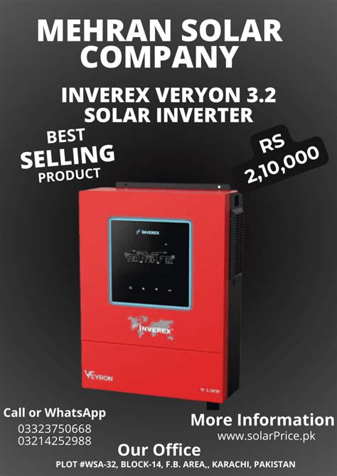 Inverex Veryon 3 2 Solar Inverter Price In Pakistan Mehran Solar Company