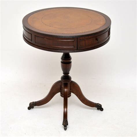 Antique Mahogany Leather Top Drum Table Marylebone Antiques