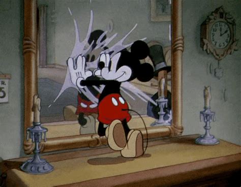 Mickey Mouse Thru The Mirror GIF