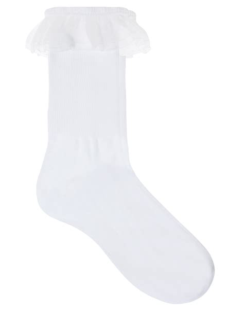 Lyst American Apparel Girly Lace Ankle Socks In White